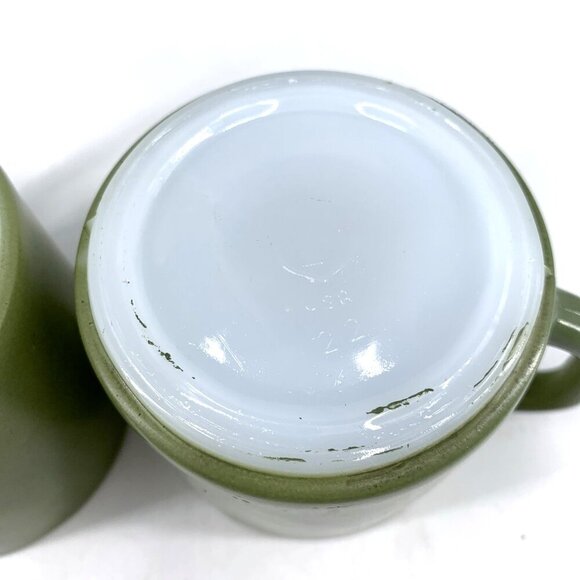 Federal Stackable Cup Mug MCM Avocade Green Coffee USA Heat Proof Lot of 2 - Picture 7 of 8